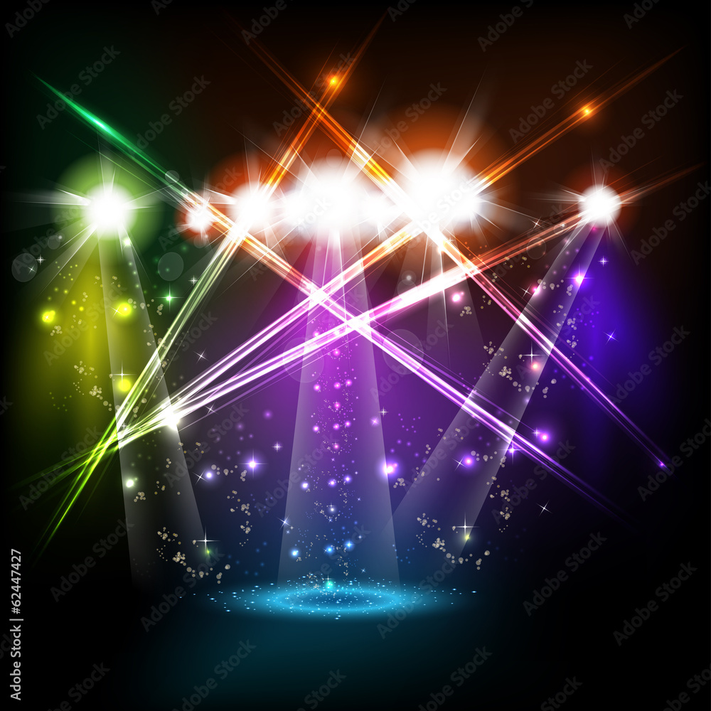 banner neon light stage background for your text - obrazy, fototapety, plakaty 