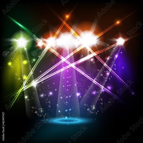 banner neon light stage background for your text