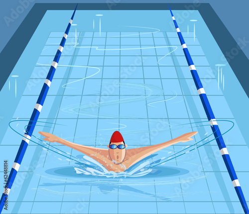 Swimmer swimming in pool