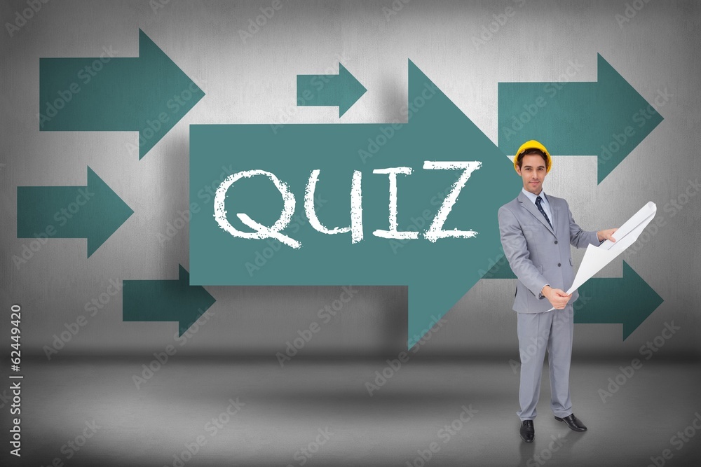 Quiz against blue arrows pointing Quiz against blue arrows pointing