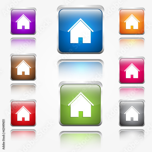 Home Round Corner Vector Web Icon Button Set