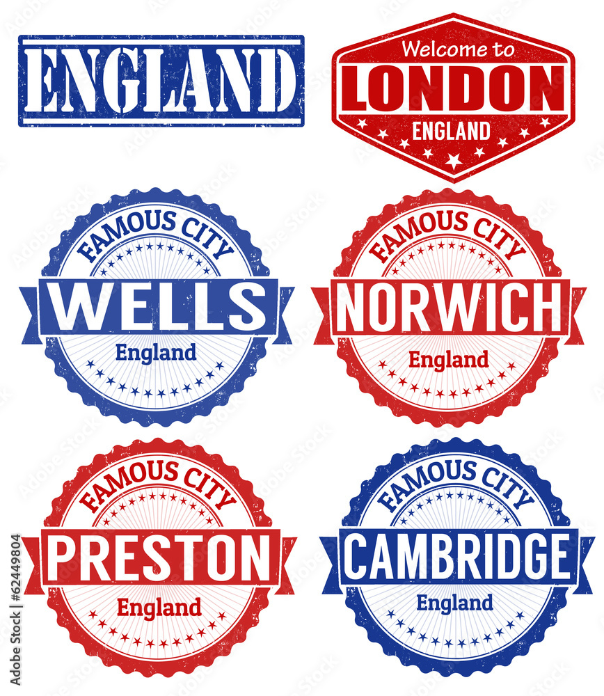 England cities stamps