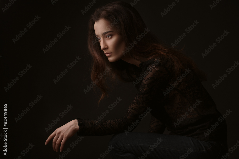 sexy women posing on dark background sexy women posing on dark background
