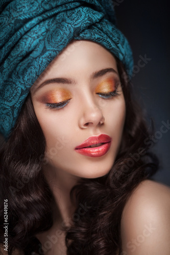 Portrait of a beautiful woman in turban