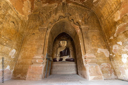 Buddha images and paintings inside Thambula Pahto temple  Bagan