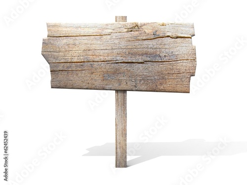 old wooden billboard. isolated on white.