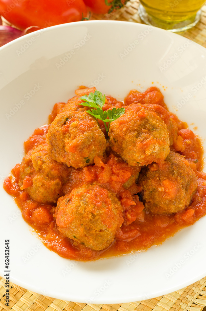 Polpette al sugo, meatballs with tomato sauce Polpette al sugo, meatballs with tomato sauce