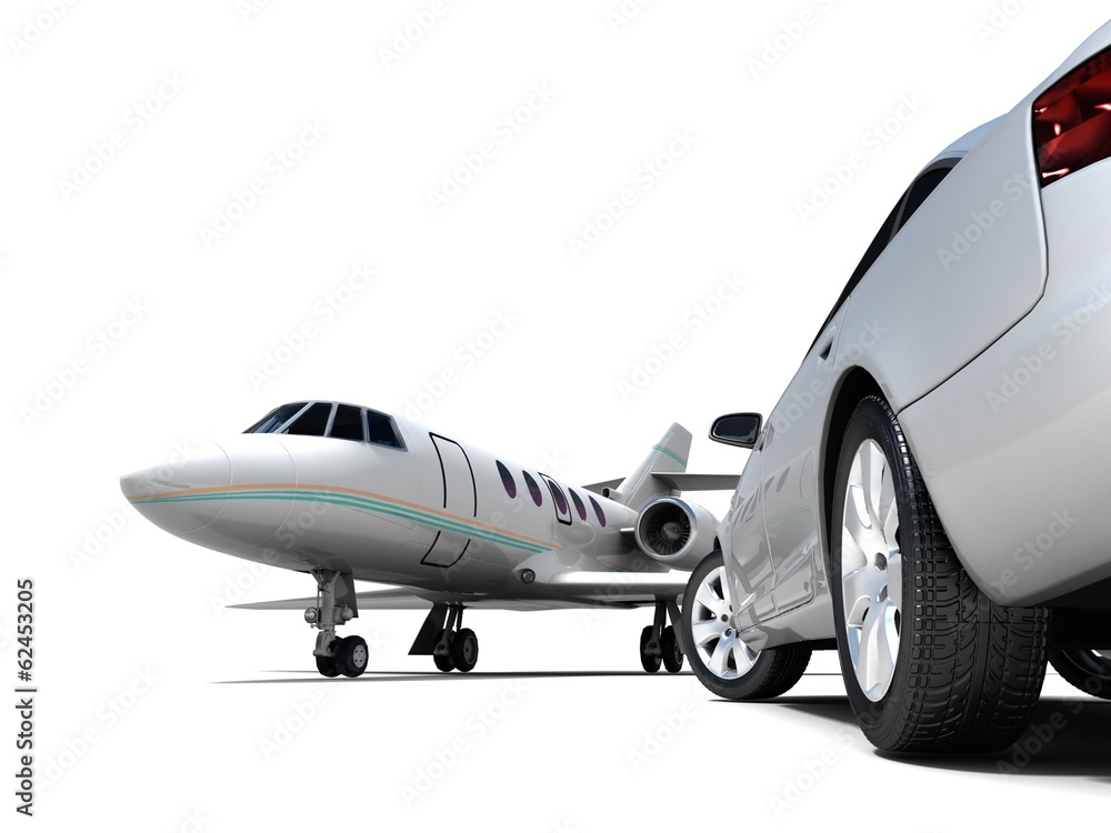 Luxury Transportation isolated on a white background