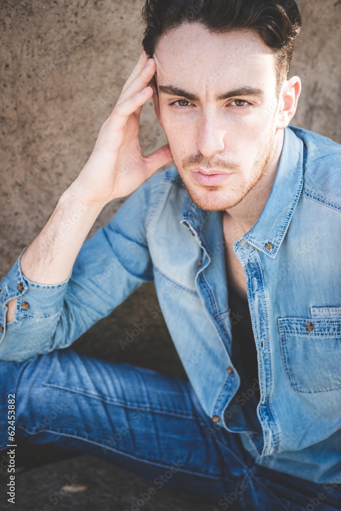 Obraz premium young handsome fashion model man
