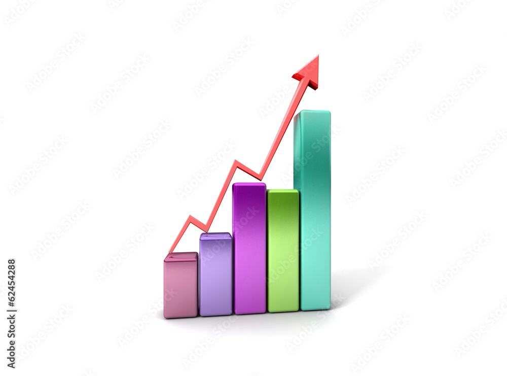 Business Graph with arrow showing profits and gains Business Graph with arrow showing profits and gains