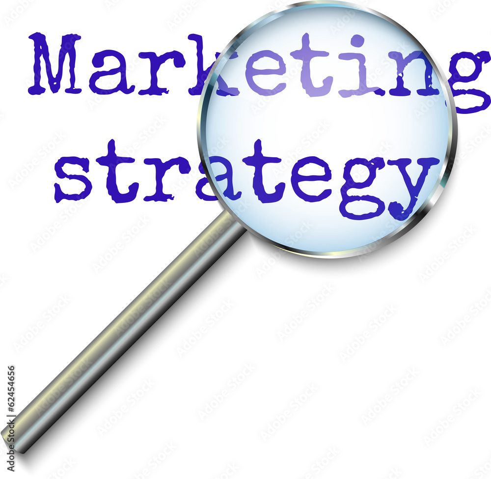 Marketing Strategy - focusing magnifying glass concept Marketing Strategy - focusing magnifying glass concept
