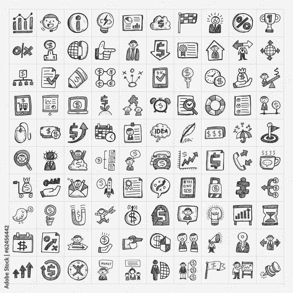 doodle business icon doodle business icon
