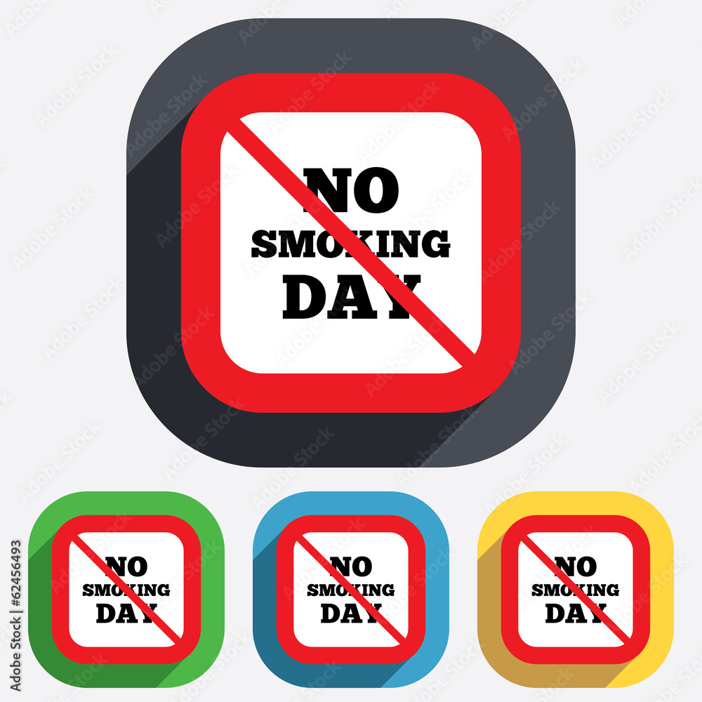 No smoking day sign icon. Quit smoking day. No smoking day sign icon. Quit smoking day.