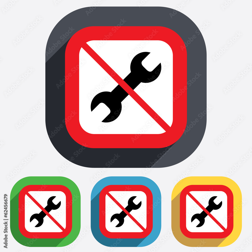 Do not Repair tool sign icon. Service symbol. Do not Repair tool sign icon. Service symbol.