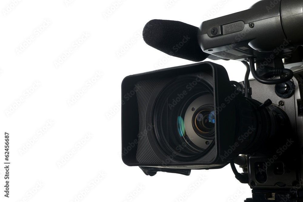 Professional digital video camera - obrazy, fototapety, plakaty 