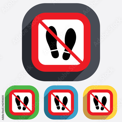 Do not stay. Imprint shoes sign icon. Shoe print