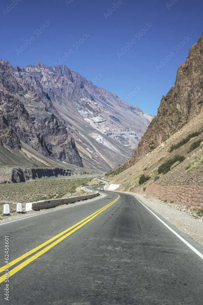 National Road 7 passing by the Department of Las Heras in Mendoz National Road 7 passing by the Department of Las Heras in Mendoz