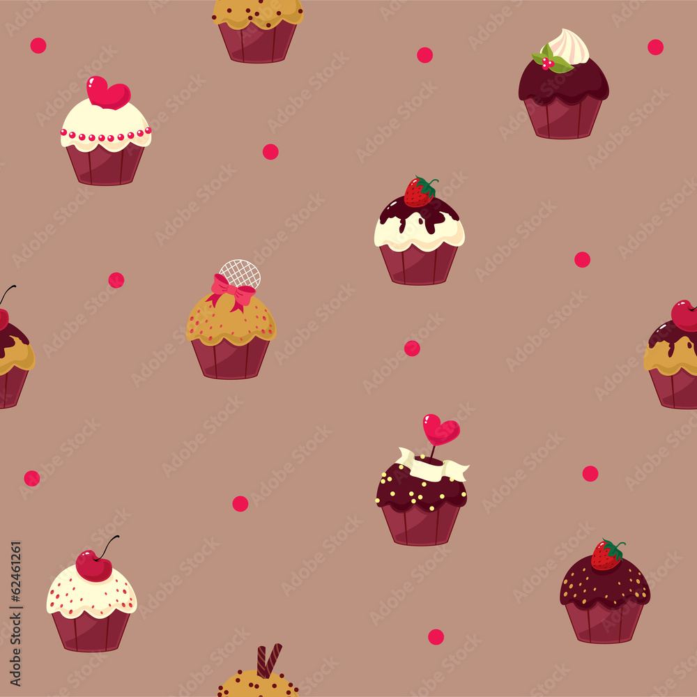 Naklejka premium seamless cartoon cake pattern