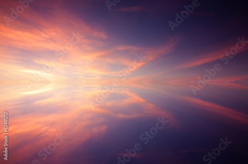 Bild auf Leinwand Reflection of colorful sunset