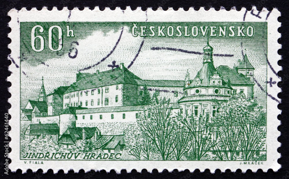 Postage stamp Czechoslovakia 1955 Jindrichuv Hradec, Town
