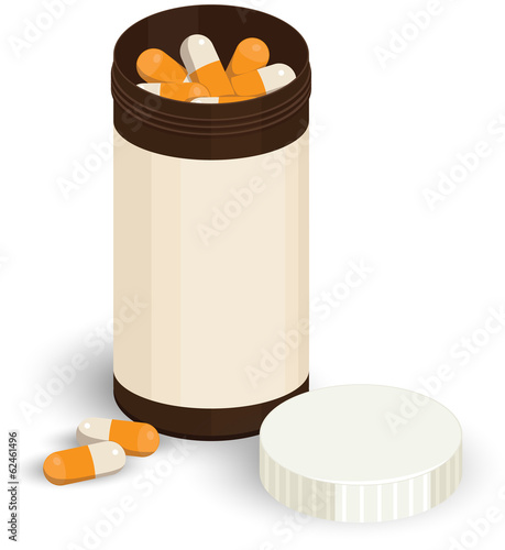 pills in an open bottle