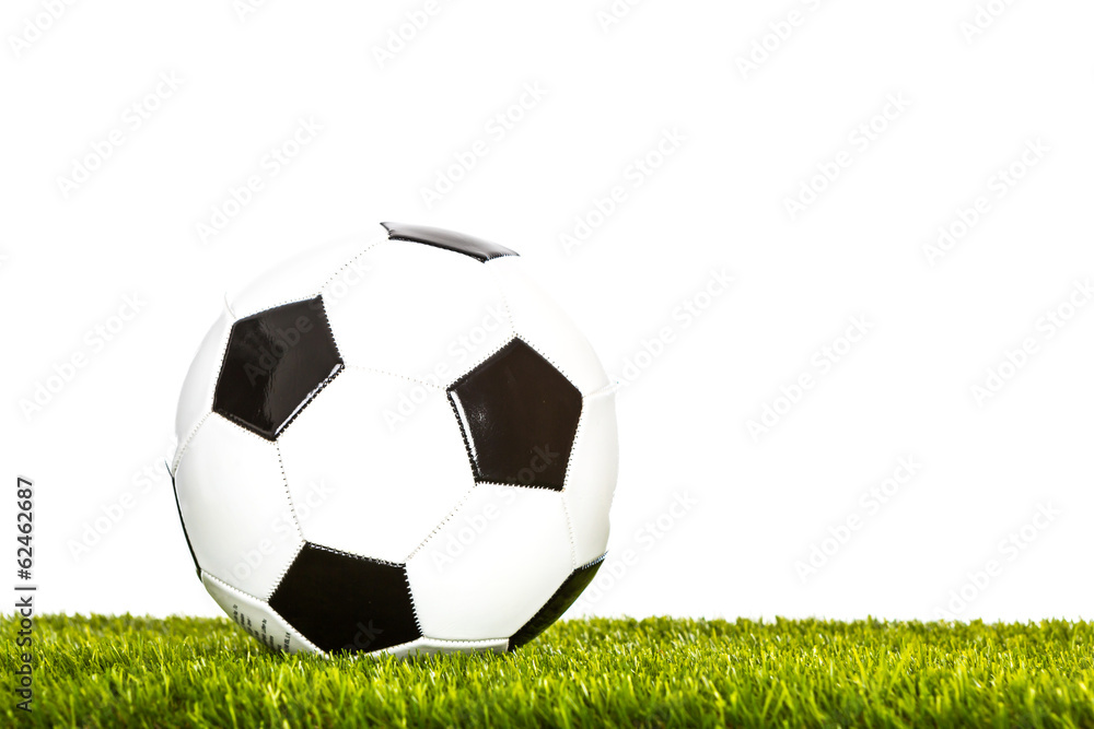 Fototapeta premium soccer ball on grass. Isolated