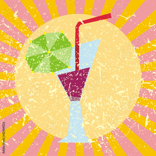 summer cocktail on grunge background pattern for shirts