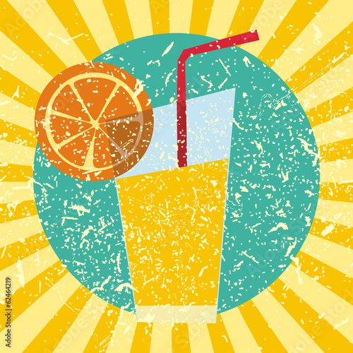 summer cocktail on grunge background pattern for shirts