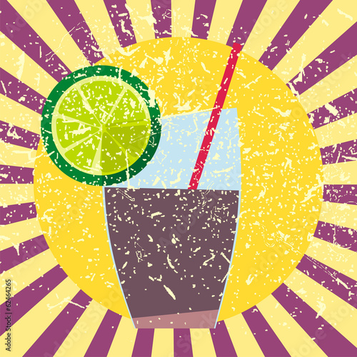 summer cocktail on grunge background pattern for shirts
