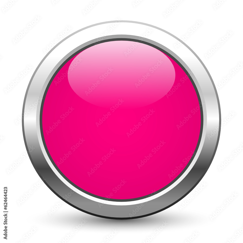 Pinker metallischer Knopf mit Textfreiraum Pinker metallischer Knopf mit Textfreiraum