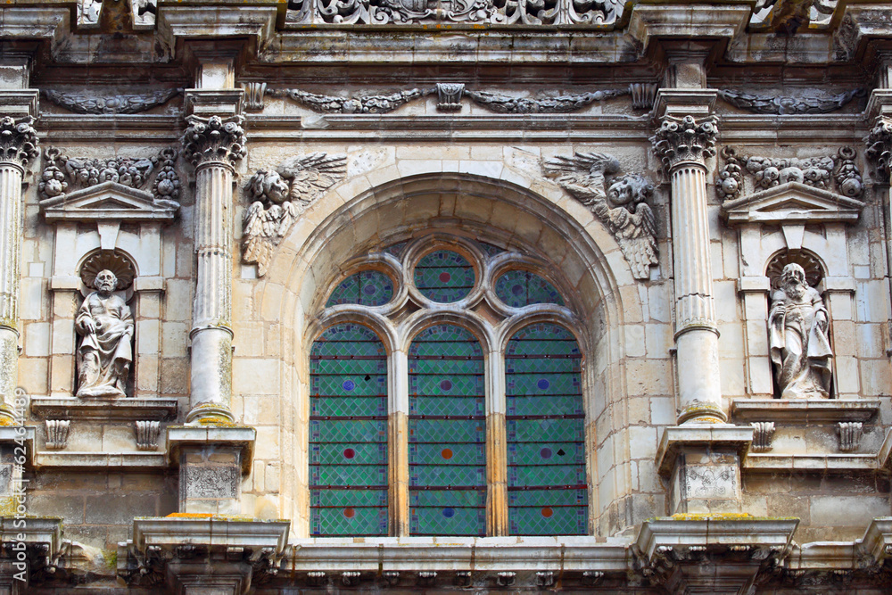 Obraz premium Architecture of a Gothic cathedral. France.Auxerre, Burgundy