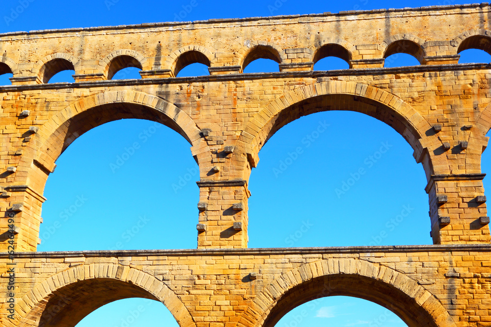 Ancient Roman Aqueduct, the Pont Du Gard, France