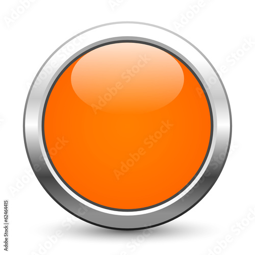 Orangener metallischer Knopf mit Textfreiraum