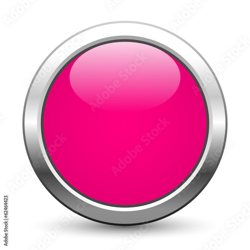 Pinker metallischer Knopf mit Textfreiraum