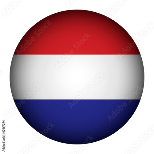 Netherland flag button. Original colors.