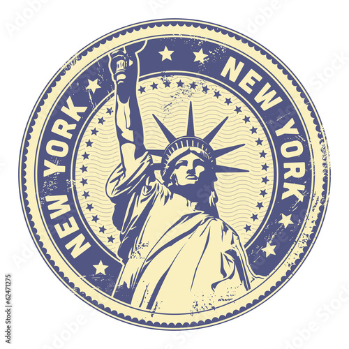 grungy New York stamp (textures removable)
