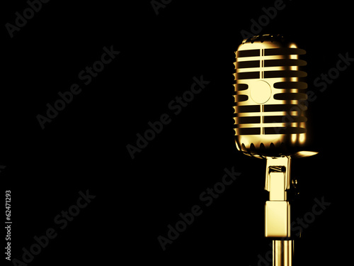 Fototapeta Naklejka Na Ścianę i Meble -  Retro style microphone for adv or others purpose use