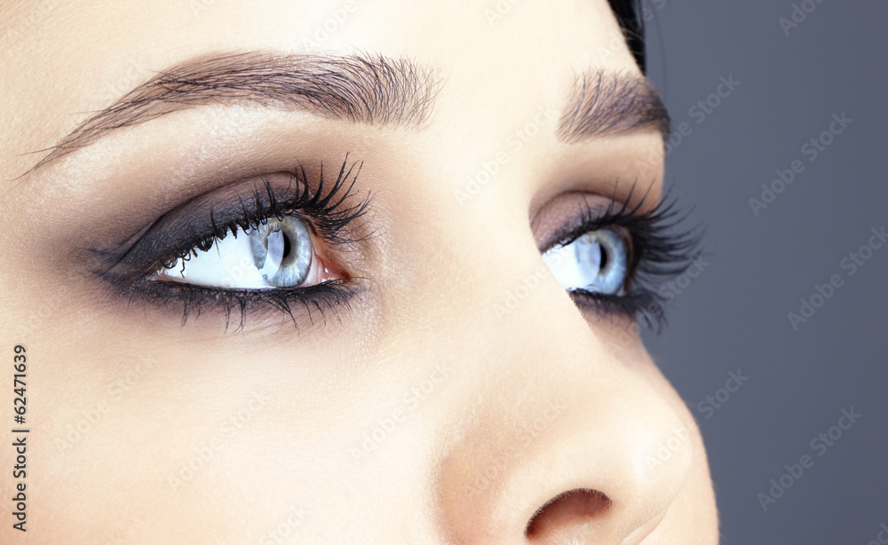 close-up shot of woman's eyes