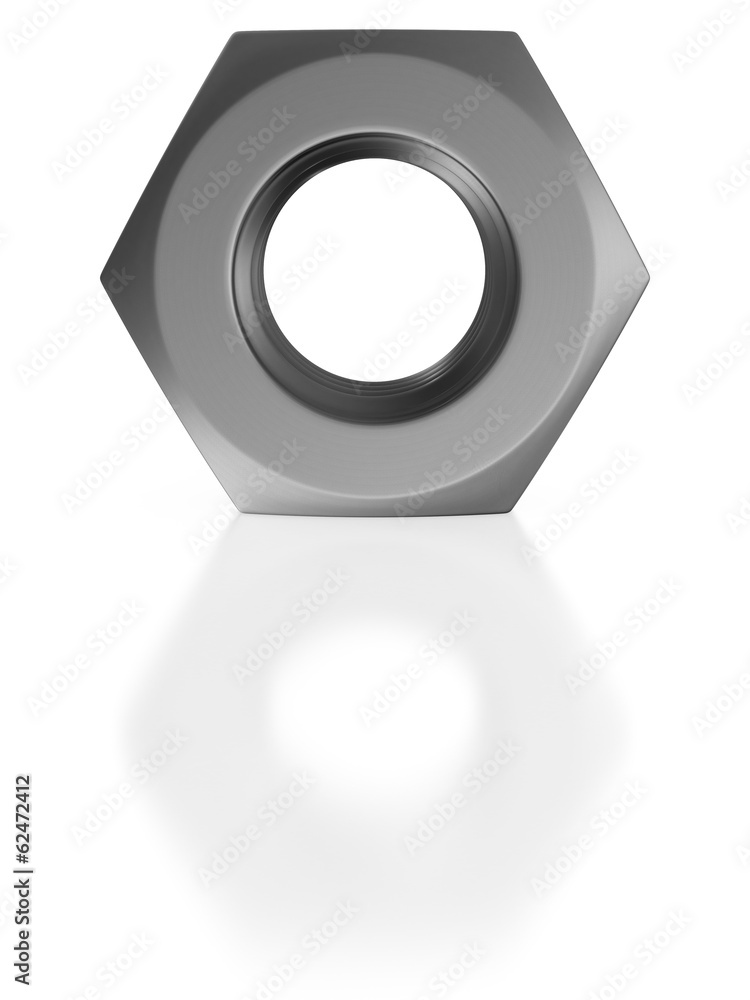 Nut on white background. Isolated 3D image Nut on white background. Isolated 3D image