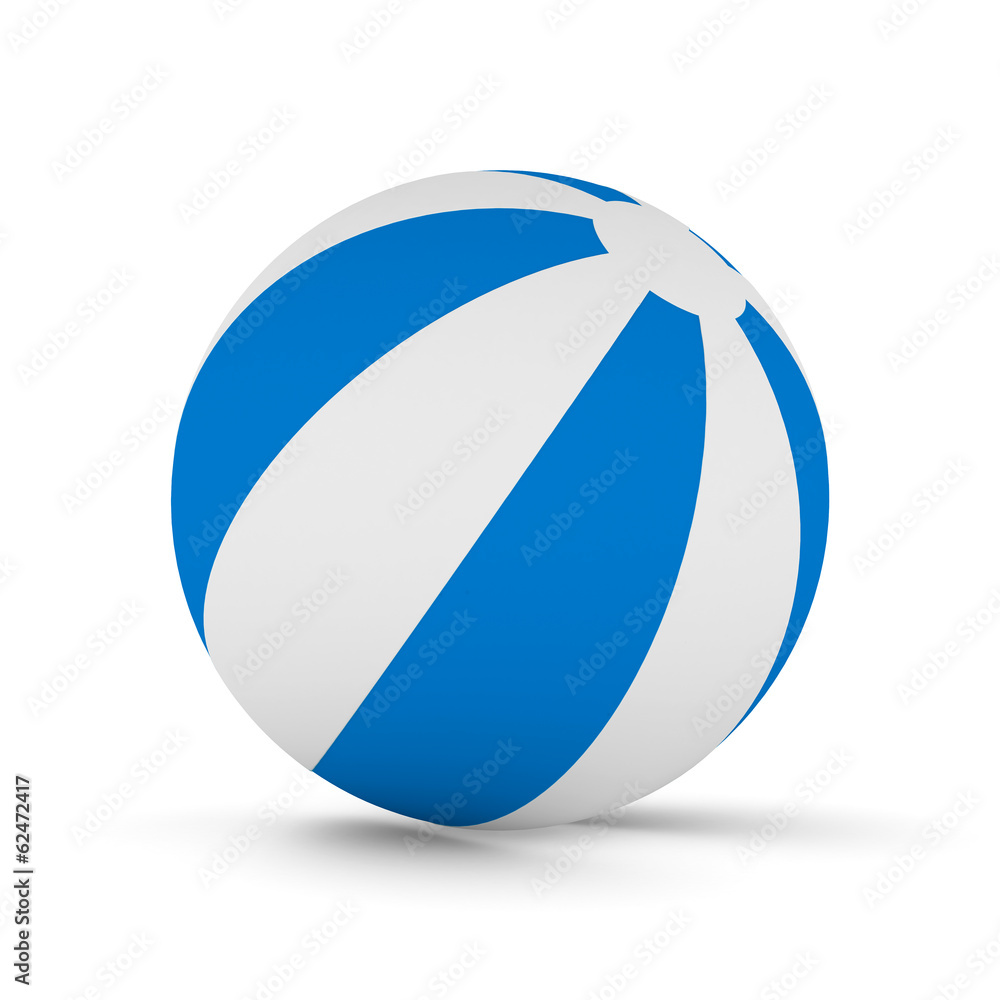 Striped ball on white background. Isolated 3D image