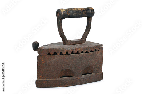 The old rusty iron  isolated on white background