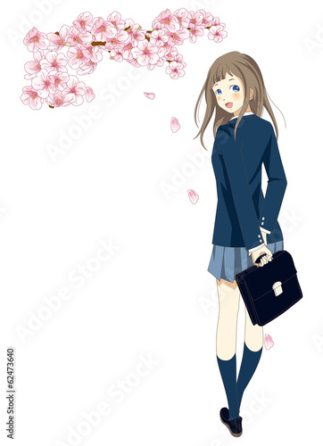 女の子　制服　春
