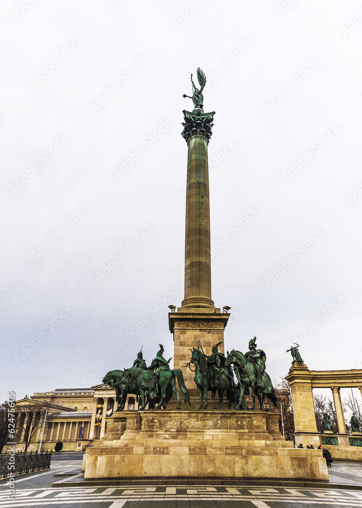 Heroes Square in Budapest, Hungary, Europe