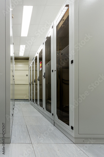 Racks with network equipment