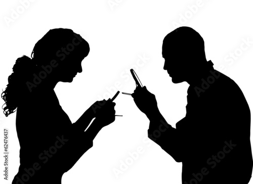 Vector silhouette of people.