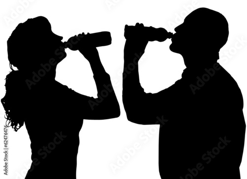 Vector silhouette of people.