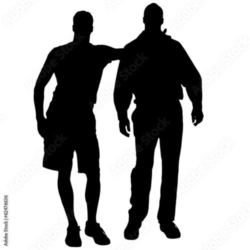 Vector silhouettes of gay.