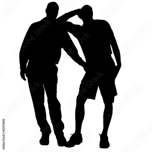 Vector silhouettes of gay.