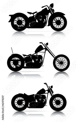 set of motorcycle silhouettes