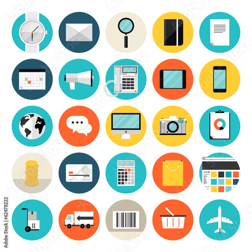 E-commerce and shopping flat icons